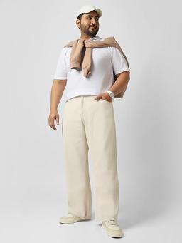 Urbano Plus Men's Loose Baggy Fit Washed Jeans Non-Stretchable